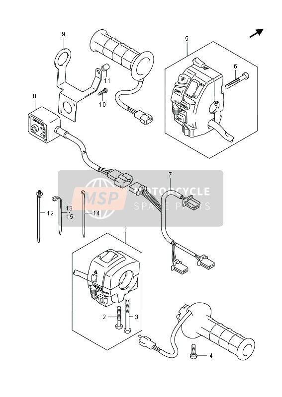 Suzuki AN650Z BURGMAN EXECUTIVE 2014 Handle Switch (AN650Z E19) for a 2014 Suzuki AN650Z BURGMAN EXECUTIVE